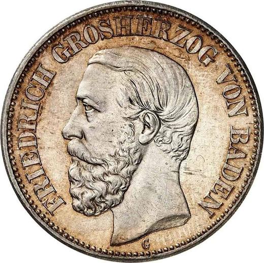 Аверс монеты - 2 марки 1900 года G "Баден" - цена серебряной монеты - Германия, Германская Империя