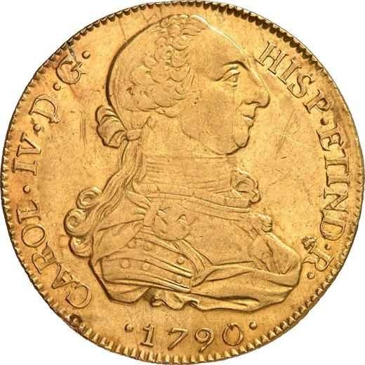 Obverse 8 Escudos 1790 NG M - Gold Coin Value - Guatemala, Charles IV