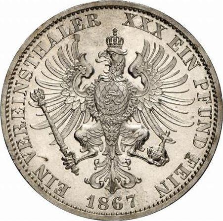 Reverso Tálero 1867 C - valor de la moneda de plata - Prusia, Guillermo I