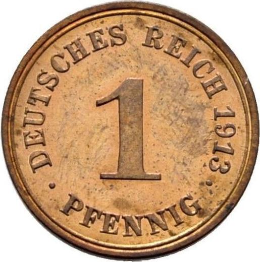 Anverso 1 Pfennig 1913 F "Tipo 1890-1916" - valor de la moneda  - Alemania, Imperio alemán