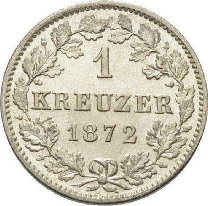 Rewers monety - 1 krajcar 1872 - cena srebrnej monety - Wirtembergia, Karol I