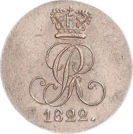 Аверс монеты - 2 пфеннига 1822 года C - цена  монеты - Ганновер, Георг IV