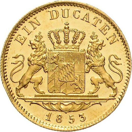 Rewers monety - Dukat 1853 - cena złotej monety - Bawaria, Maksymilian II
