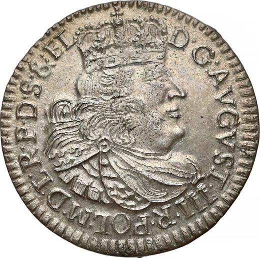 Аверс монеты - Шестак (6 грошей) 1763 года DB "Торуньский" - цена серебряной монеты - Польша, Август III