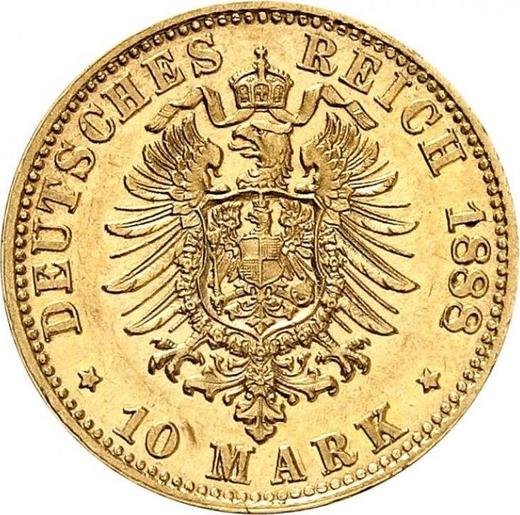 Реверс монеты - 10 марок 1888 года D "Бавария" - цена золотой монеты - Германия, Германская Империя