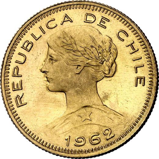 Аверс монеты - 100 песо 1962 года So - цена золотой монеты - Чили, Республика