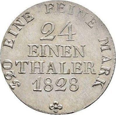 Reverso 1/24 tálero 1828 S - valor de la moneda de plata - Sajonia, Antonio