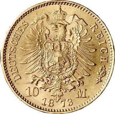 Reverso 10 marcos 1873 C "Prusia" - valor de la moneda de oro - Alemania, Imperio alemán