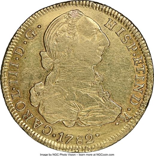Аверс монеты - 4 эскудо 1782 года PTS PR - цена золотой монеты - Боливия, Карл III