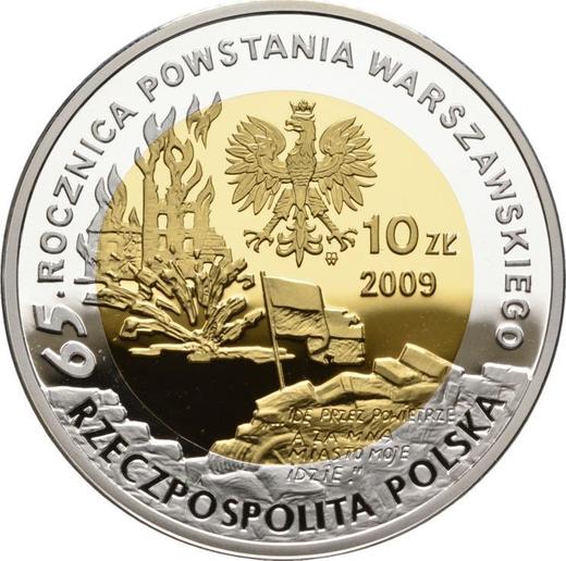 Anverso 10 eslotis 2009 MW NR "Tadeusz Gajcy" - valor de la moneda de plata - Polonia, República moderna