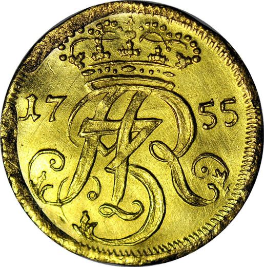 Anverso Trojak (3 groszy) 1755 "de Gdansk" Oro - valor de la moneda de oro - Polonia, Augusto III