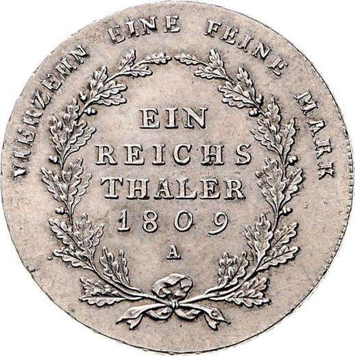 Reverso Tálero 1809 A "Tipo 1809-1816" - valor de la moneda de plata - Prusia, Federico Guillermo III