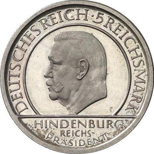 Anverso 5 Reichsmarks 1929 E "Constitución" - valor de la moneda de plata - Alemania, República de Weimar