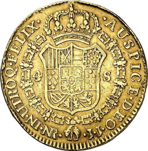 Реверс монеты - 4 эскудо 1806 года NR JJ - цена золотой монеты - Колумбия, Карл IV