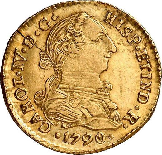 Аверс монеты - 1 эскудо 1790 года PTS PR - цена золотой монеты - Боливия, Карл IV