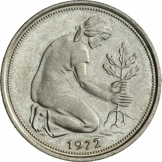 Reverso 50 Pfennige 1972 G - valor de la moneda  - Alemania, RFA