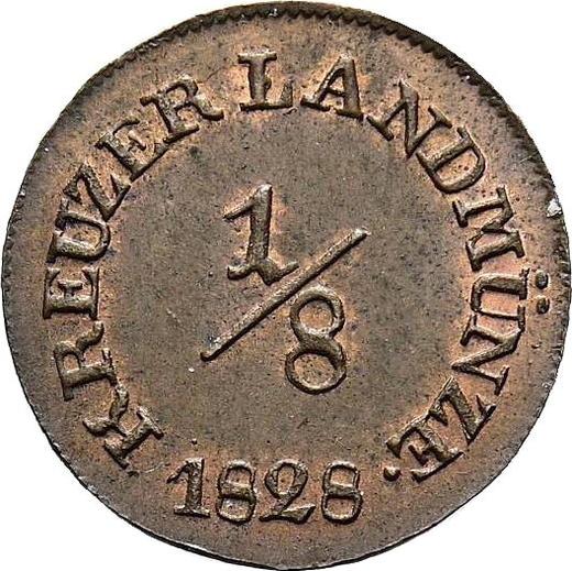 Реверс монеты - 1/8 крейцера 1828 года - цена  монеты - Саксен-Мейнинген, Бернгард II
