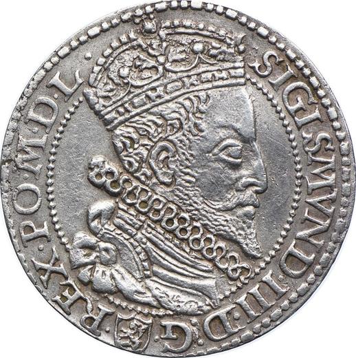 Аверс монеты - Шестак (6 грошей) 1599 года "Тип 1596-1601" - цена серебряной монеты - Польша, Сигизмунд III Ваза