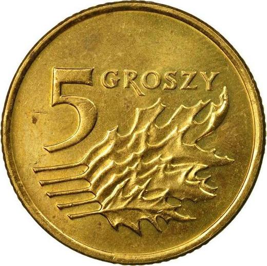 Rewers monety - 5 groszy 2010 MW - cena  monety - Polska, III RP po denominacji