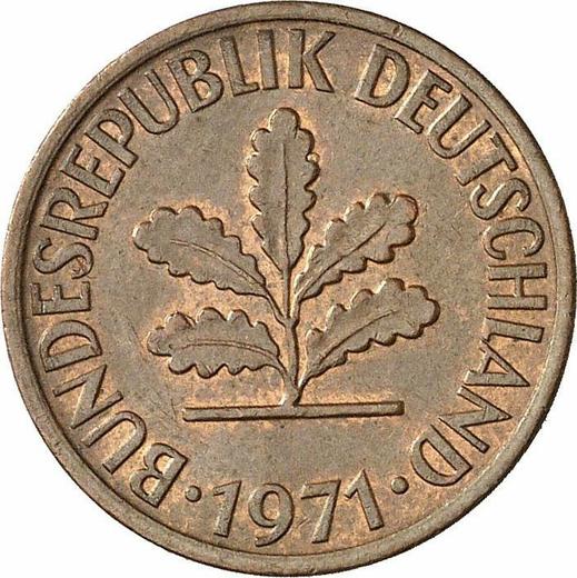 Reverso 2 Pfennige 1971 D - valor de la moneda  - Alemania, RFA