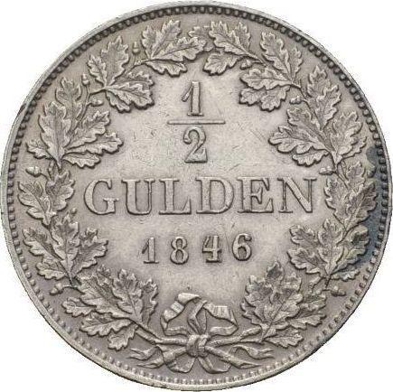 Реверс монеты - 1/2 гульдена 1846 года - цена серебряной монеты - Саксен-Мейнинген, Бернгард II