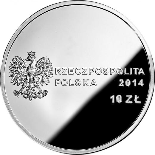 Anverso 10 eslotis 2014 MW "100 aniversario de Jan Karski" - valor de la moneda de plata - Polonia, República moderna