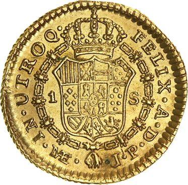 Reverso 1 escudo 1819 JP - valor de la moneda de oro - Perú, Fernando VII