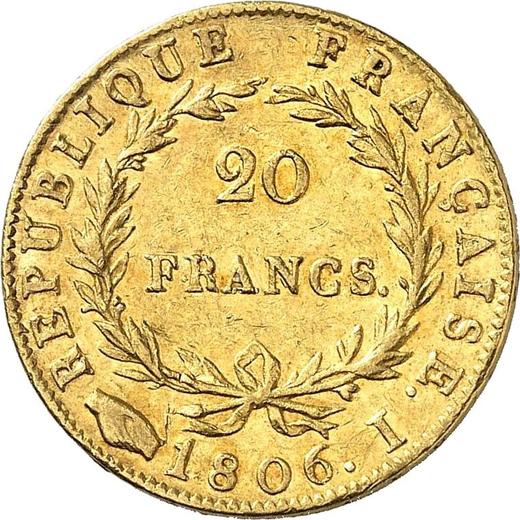 Реверс монеты - 20 франков 1806 года I "Тип 1806-1807" Лимож - цена золотой монеты - Франция, Наполеон I