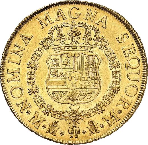 Реверс монеты - 8 эскудо 1757 года Mo MM - цена золотой монеты - Мексика, Фердинанд VI