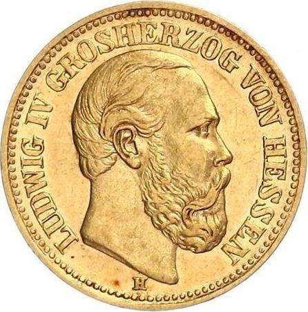 Аверс монеты - 10 марок 1878 года H "Гессен" - цена золотой монеты - Германия, Германская Империя