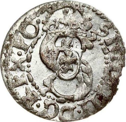 Аверс монеты - Шеляг 1614 года "Рига" - цена серебряной монеты - Польша, Сигизмунд III Ваза