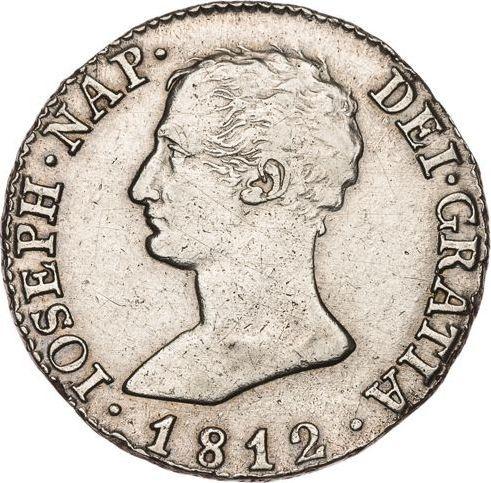 Avers 4 Reales 1812 M RS - Silbermünze Wert - Spanien, Joseph Bonaparte