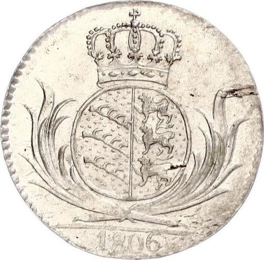 Rewers monety - 6 krajcarów 1806 "Typ 1806-1814" - cena srebrnej monety - Wirtembergia, Fryderyk I