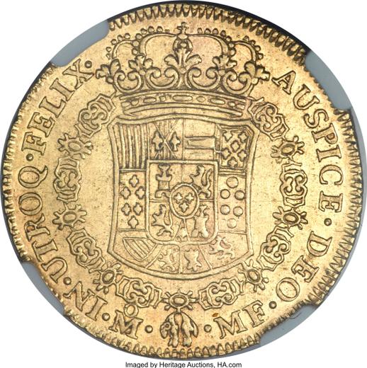 Реверс монеты - 4 эскудо 1769 года Mo MF - цена золотой монеты - Мексика, Карл III