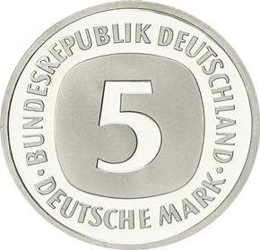 Anverso 5 marcos 1987 J - valor de la moneda  - Alemania, RFA