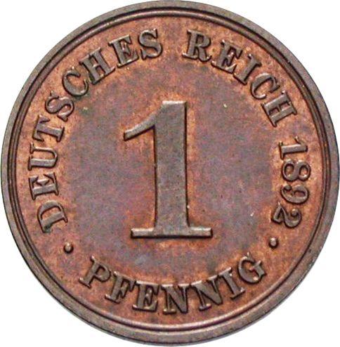 Obverse 1 Pfennig 1892 A "Type 1890-1916" -  Coin Value - Germany, German Empire
