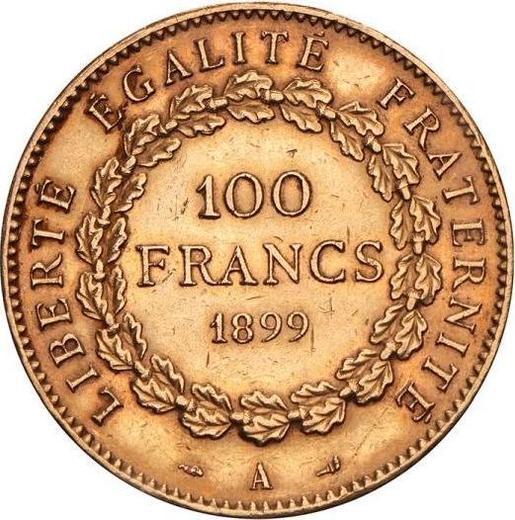 Реверс монеты - 100 франков 1899 года A "Тип 1878-1914" Париж - цена золотой монеты - Франция, Третья республика