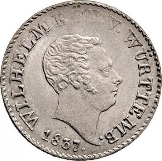 Awers monety - 6 krajcarów 1837 - cena srebrnej monety - Wirtembergia, Wilhelm I