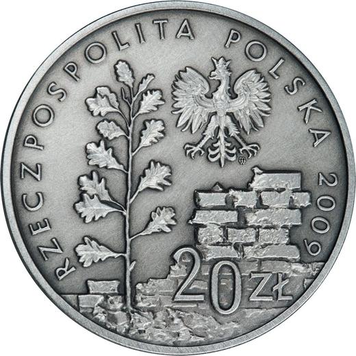 Аверс монеты - 20 злотых 2009 года MW ET "65 лет ликвидации Лодзинского гетто" - цена серебряной монеты - Польша, III Республика после деноминации