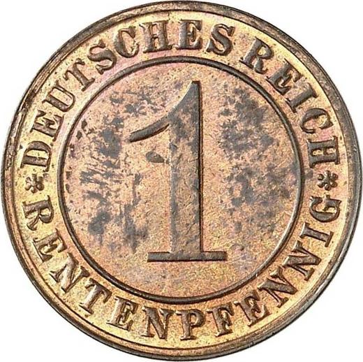 Аверс монеты - 1 рентенпфенниг 1924 года G - цена  монеты - Германия, Bеймарская республика