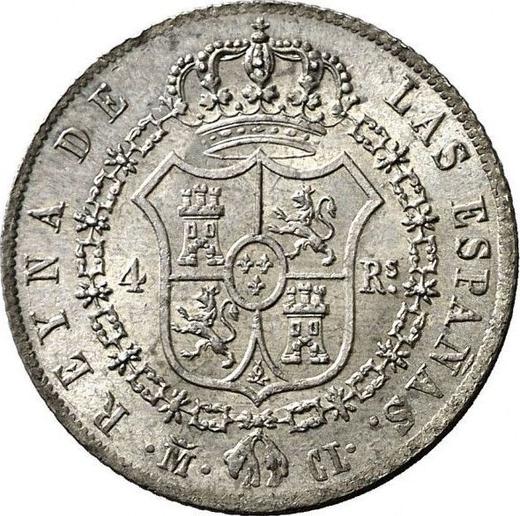 Реверс монеты - 4 реала 1841 года M CL - цена серебряной монеты - Испания, Изабелла II