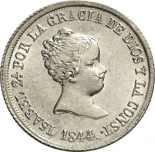 Avers 2 Reales 1844 M CL - Silbermünze Wert - Spanien, Isabella II