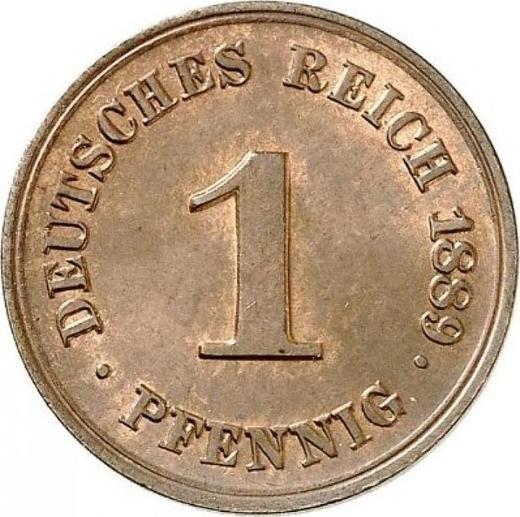Obverse 1 Pfennig 1889 F "Type 1873-1889" -  Coin Value - Germany, German Empire
