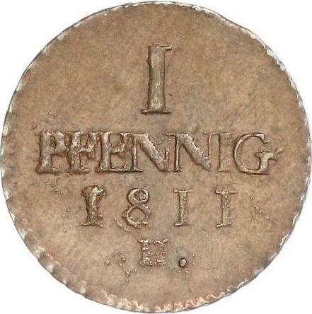 Reverso 1 Pfennig 1811 H - valor de la moneda  - Sajonia, Federico Augusto I