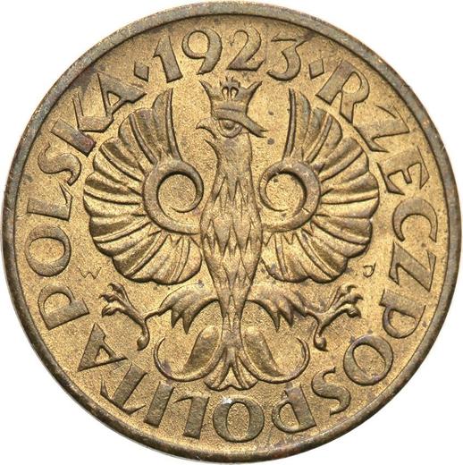 Аверс монеты - 2 гроша 1923 года WJ - цена  монеты - Польша, II Республика
