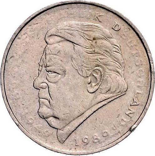 Obverse 2 Mark 1990-2001 "Franz Josef Strauss" Light weight -  Coin Value - Germany, FRG