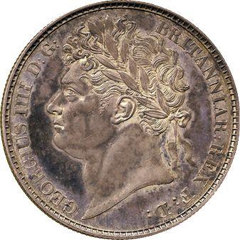 Awers monety - Próba 1/2 korony 1824 - cena srebrnej monety - Wielka Brytania, Jerzy IV