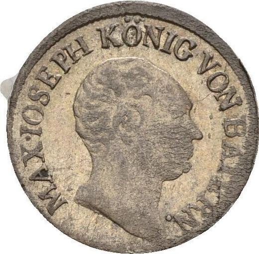 Аверс монеты - 1 крейцер 1822 года - цена серебряной монеты - Бавария, Максимилиан I