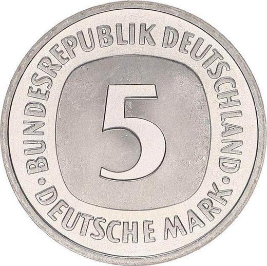 Anverso 5 marcos 1996 J - valor de la moneda  - Alemania, RFA