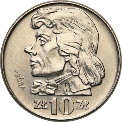 Reverso Pruebas 10 eslotis 1966 MW "Bicentenario de la muerte de Tadeusz Kościuszko" Níquel - valor de la moneda  - Polonia, República Popular